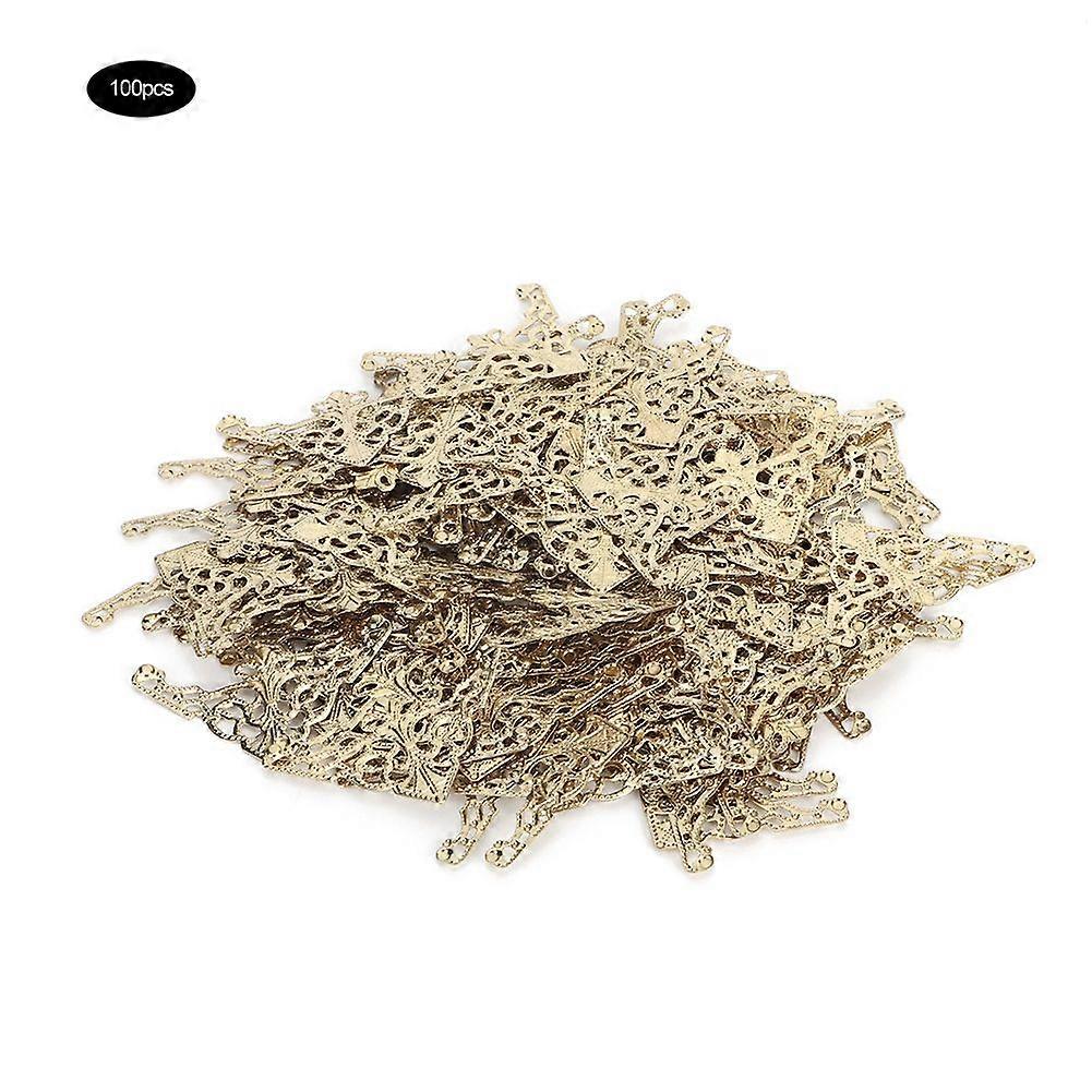 100PCSビンテージスタイルアイアンコーナーデスクエッジコーナー装飾(イエロー)