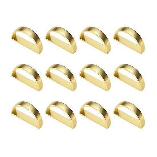 12Pcs/Set Napkin Buckle Polished Elegant Electroplated High Table Gloss D-word Decoration Golden Silver Color