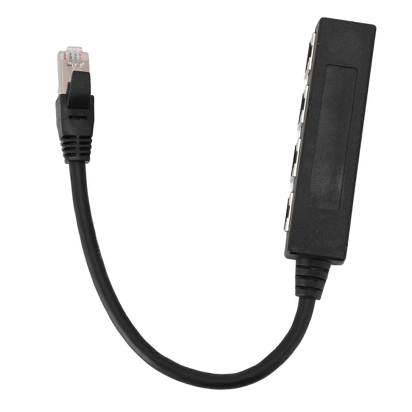 Professional 1 to 4 Port Ethernet Splitter, High Speed 100Mbps 1000Mbps, RJ45 Network Splitter for Computer