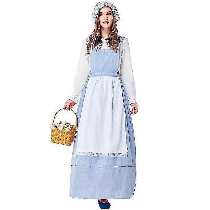 ドロシーコスプレブルーチェック柄ドレスハロウィーンカーニバルパーティーコスチューム女性用