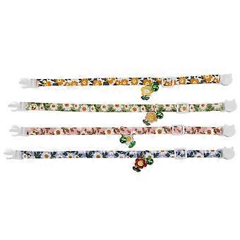 4 Stück Breakaway-Katzenhalsbänder, Sonnenblumenmuster, verstellbar, bedruckt, Katzenhalsband mit Glöckchen für Katzen, Hunde, kleine Haustiere