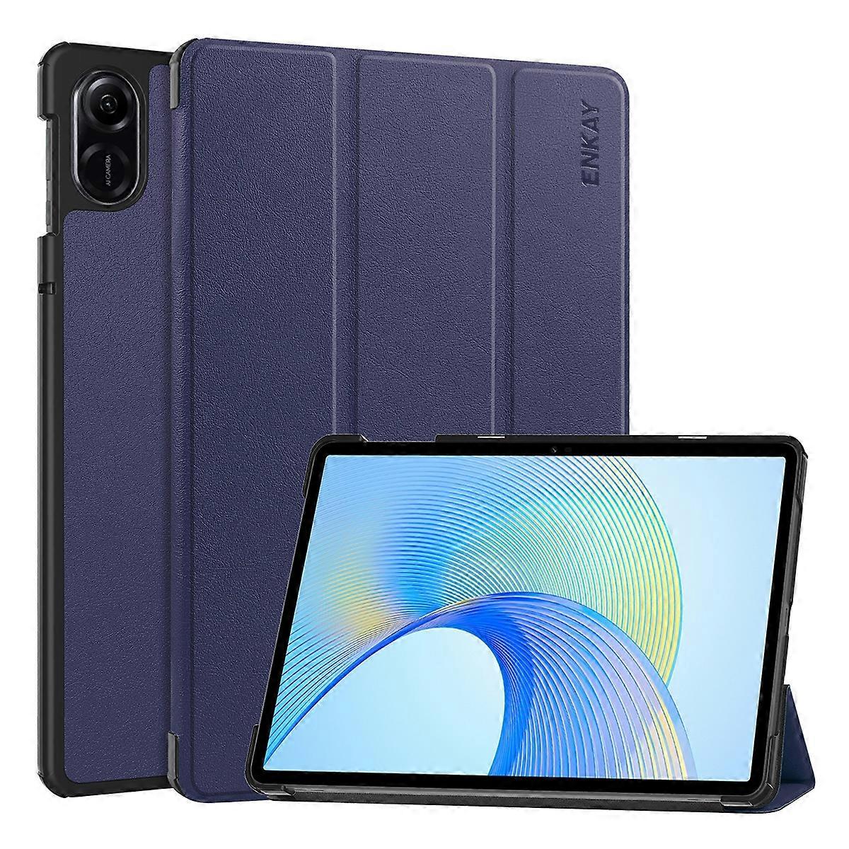 ENKAY Tri-fold Custer Texture Leather Smart Tablet Case For Honor Pad X8 Pro / X9 11.5