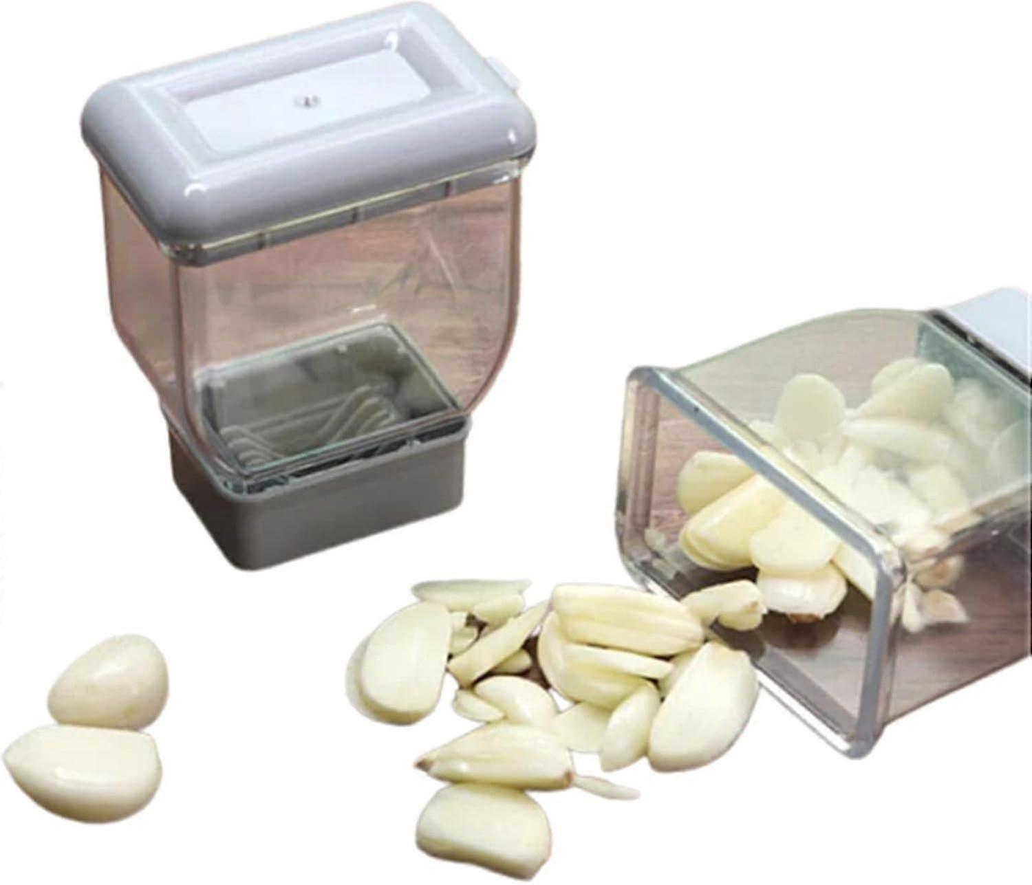 Evenly Sliced Garlic Slicer,Manual Push Garlic Cutter,Quick Chopper Cutting