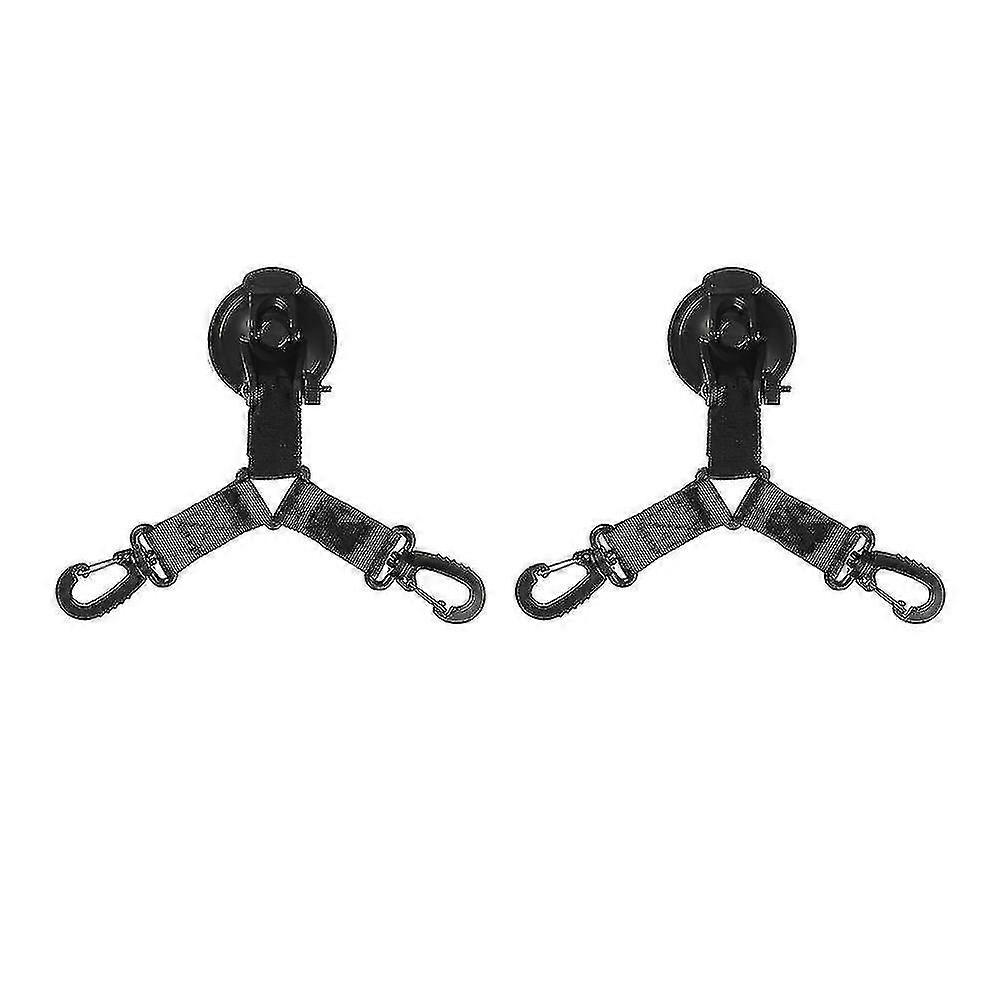 2 Pack Double Hooks Suction Cup Anchor With Securing Hook Black