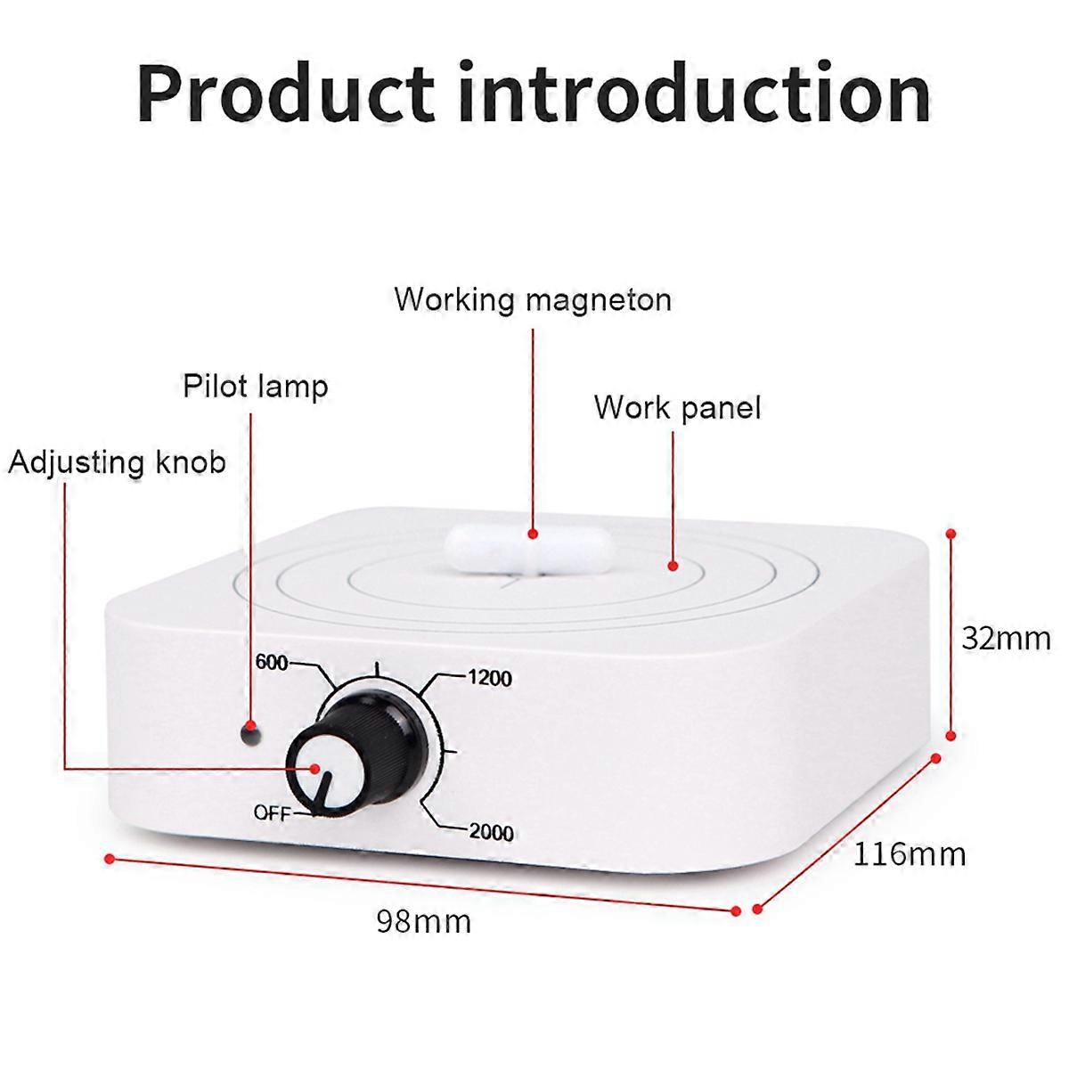 W601 Mini Magnetic Stirrer 2000RPM Adjustable Speed Lab Mixer with Brushless Motor for Laboratory &