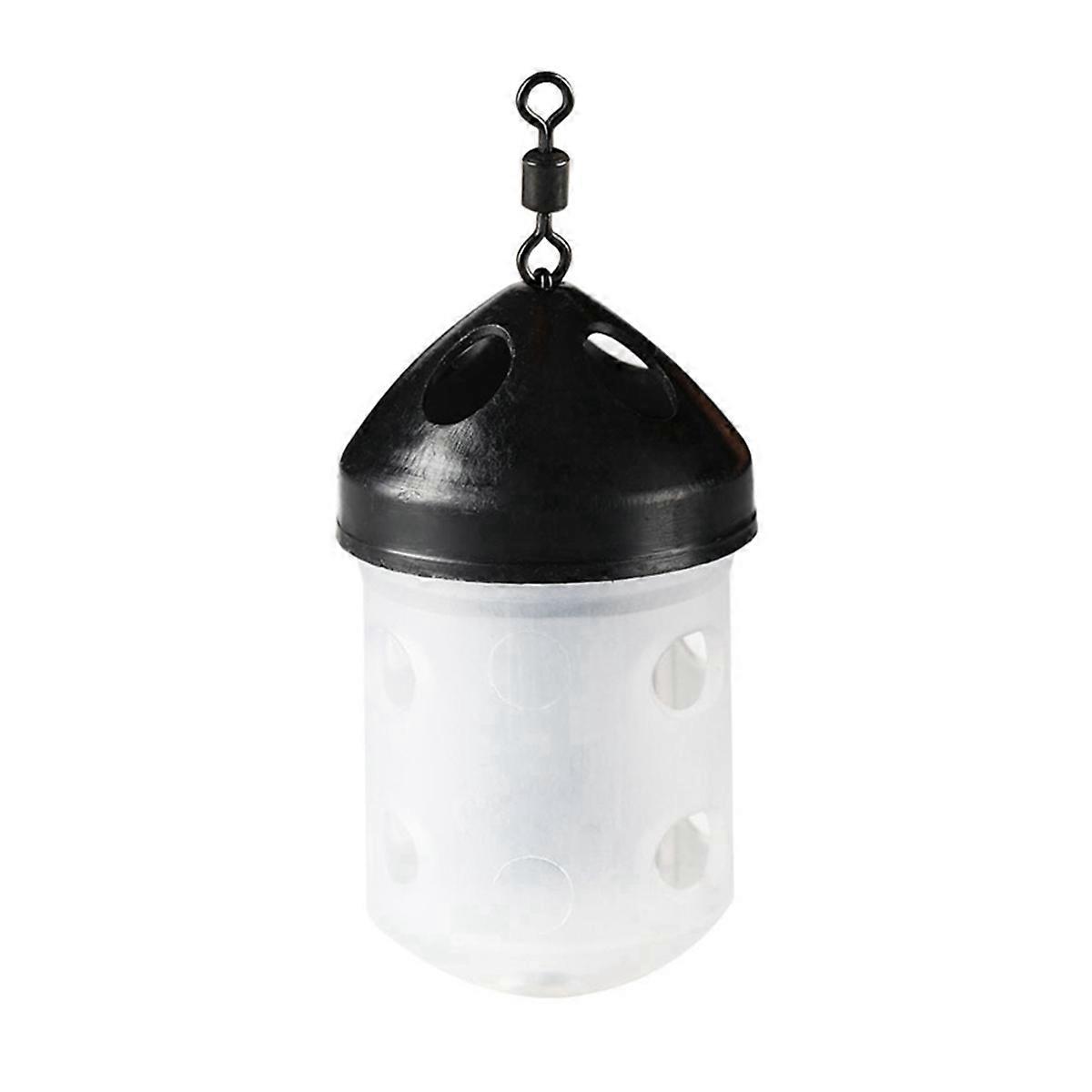 Decoy Cage Fishing Black Lid Worm Cage Bait Maker with Hollowed-Out Accessories Worm Cage Fish Bait