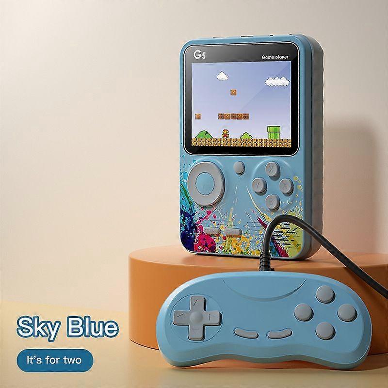 500 in 1 handheld game console  doubles blue