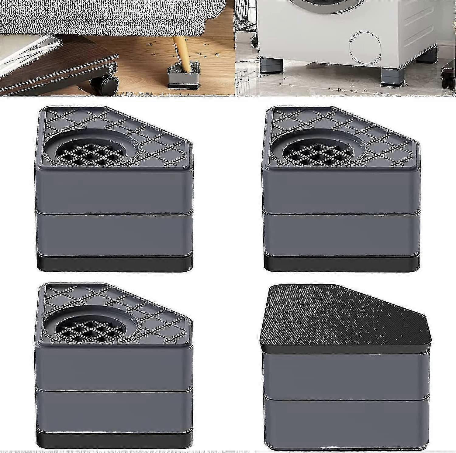 Antivibrationspuder til vaskemaskine, 4 stk vaskemaskine tørretumbler stød og støjreducerende fodpuder