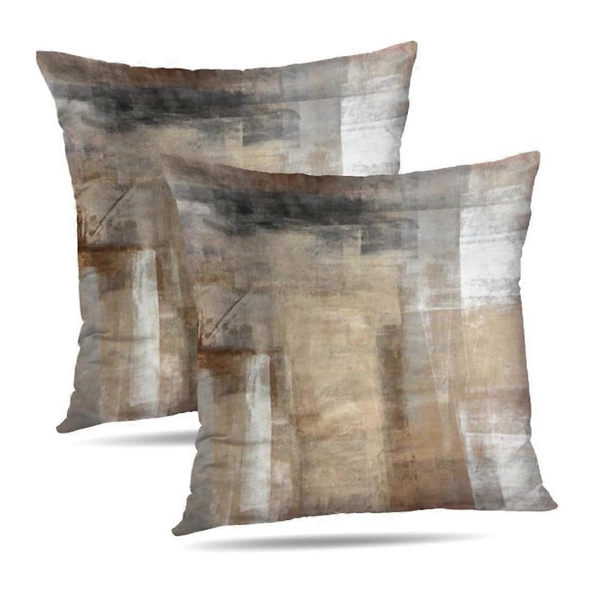 Brown Art Painting Aesthetic Modern SquareDecorativePillow Covers Soft Throw Pillows for Couch Sofa