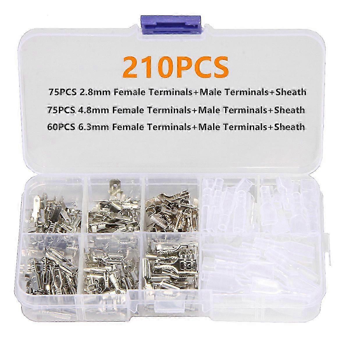 600PCS cold-pressed assorted kits spade crimp terminals combination plug spring boxed wire connectors crimping tool Set