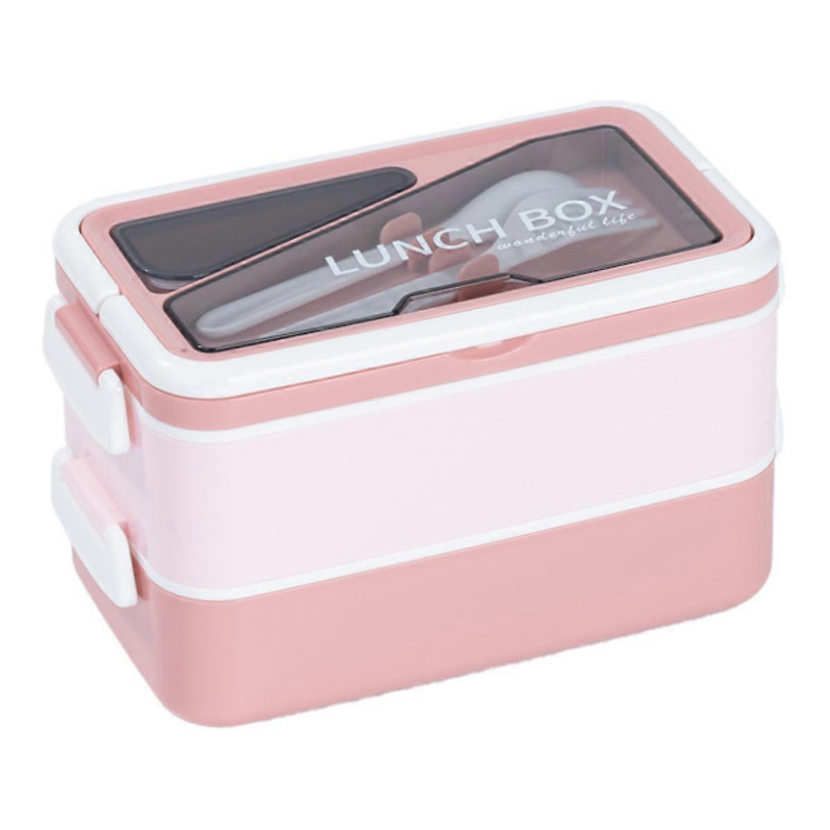 Leak-proof Bento Box, 2 Layers, 1600ml, Compartments, Dishwasher Safe