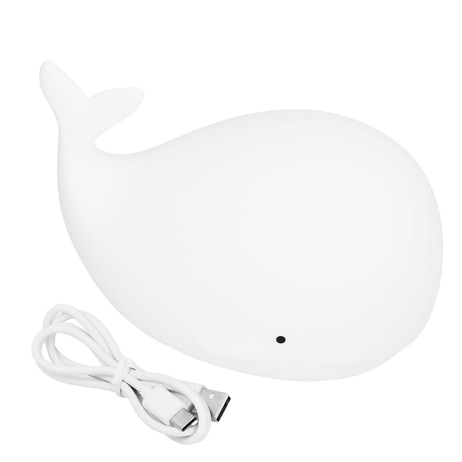 Silicone Night Light USB Charging Whale Shaped Tap Lamp With 3 Lighting Modes And 3-H Timer