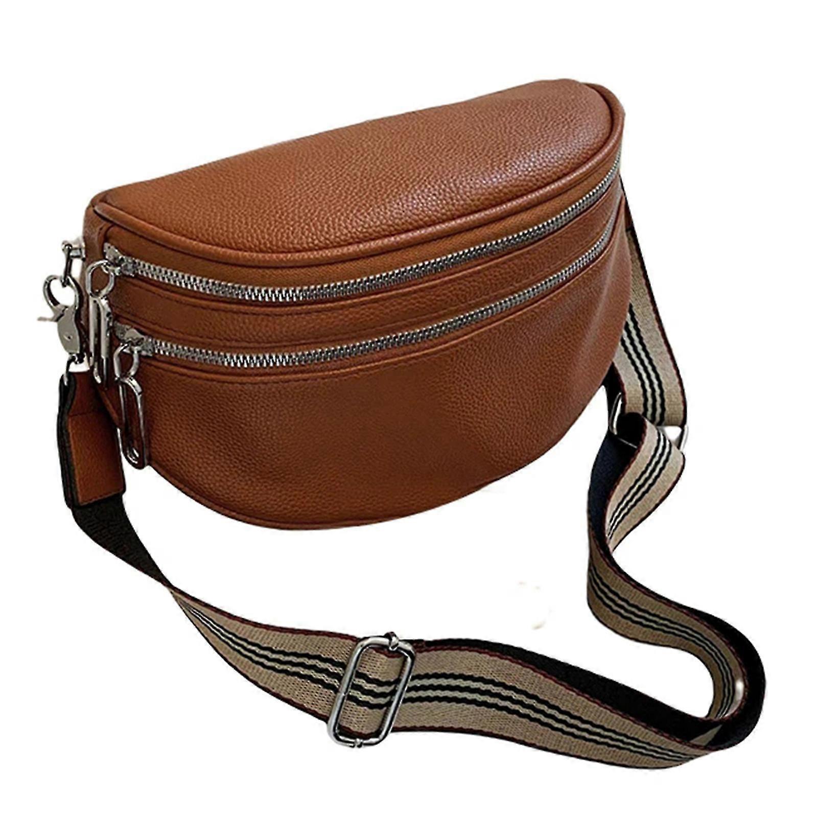 Multi-Pocket Solid-color Cross-body Bag Portable Large Capacity Shoulder Bag for Women