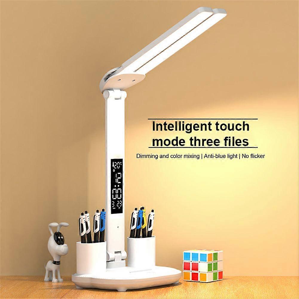 LED Reading Desk Lamp Single/Double-Head Foldable Table Night Light Dimmable USB