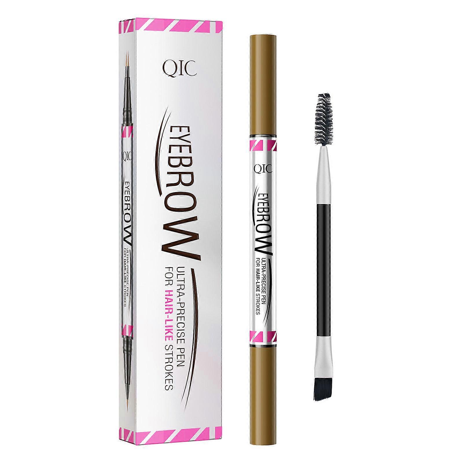 2In1 Eyebrow Pencil with 2 Tip Microblading Eyebrow Pen,Precise Brow Pencil Duals ended Eyebrow Brush for Brow Makeup  black