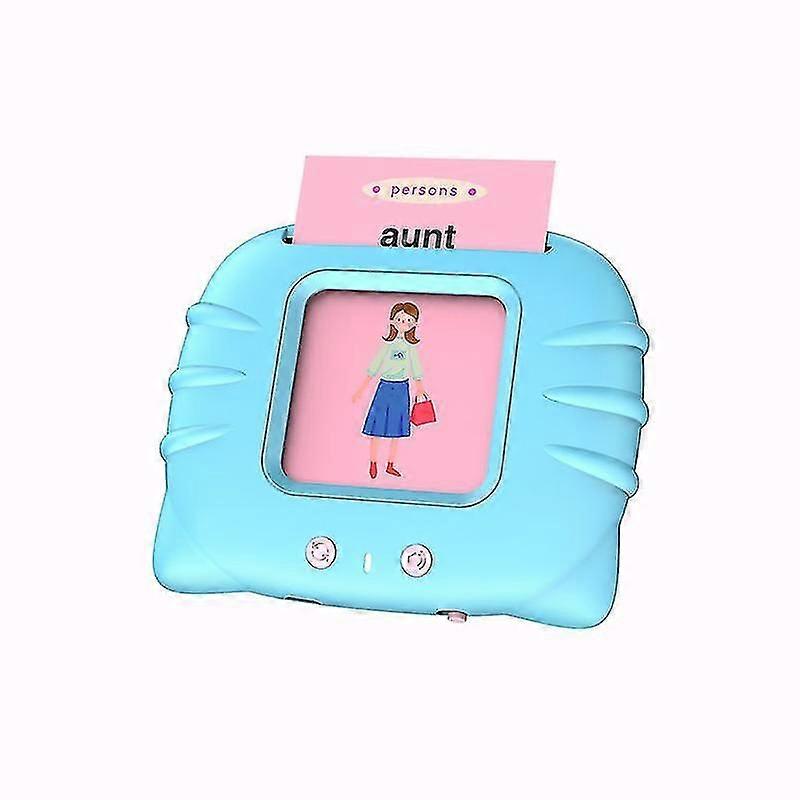 1-6歳のための教育玩具フラッシュカード子供112枚224ワードトーキングベイビーフラッシュカードブルー