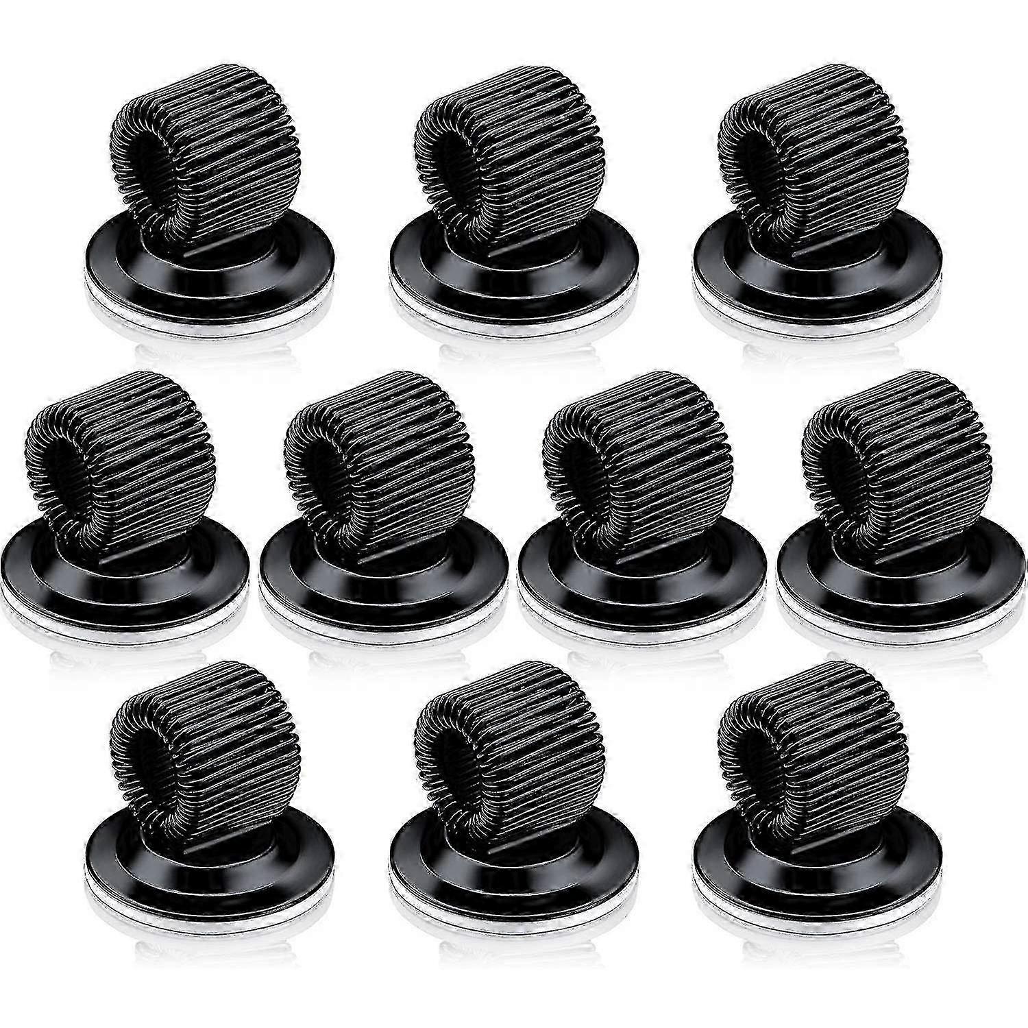 10 Steel Pen Clips, Self-Adhesive Adjustable Spring Loop Holder for Desk Organizer