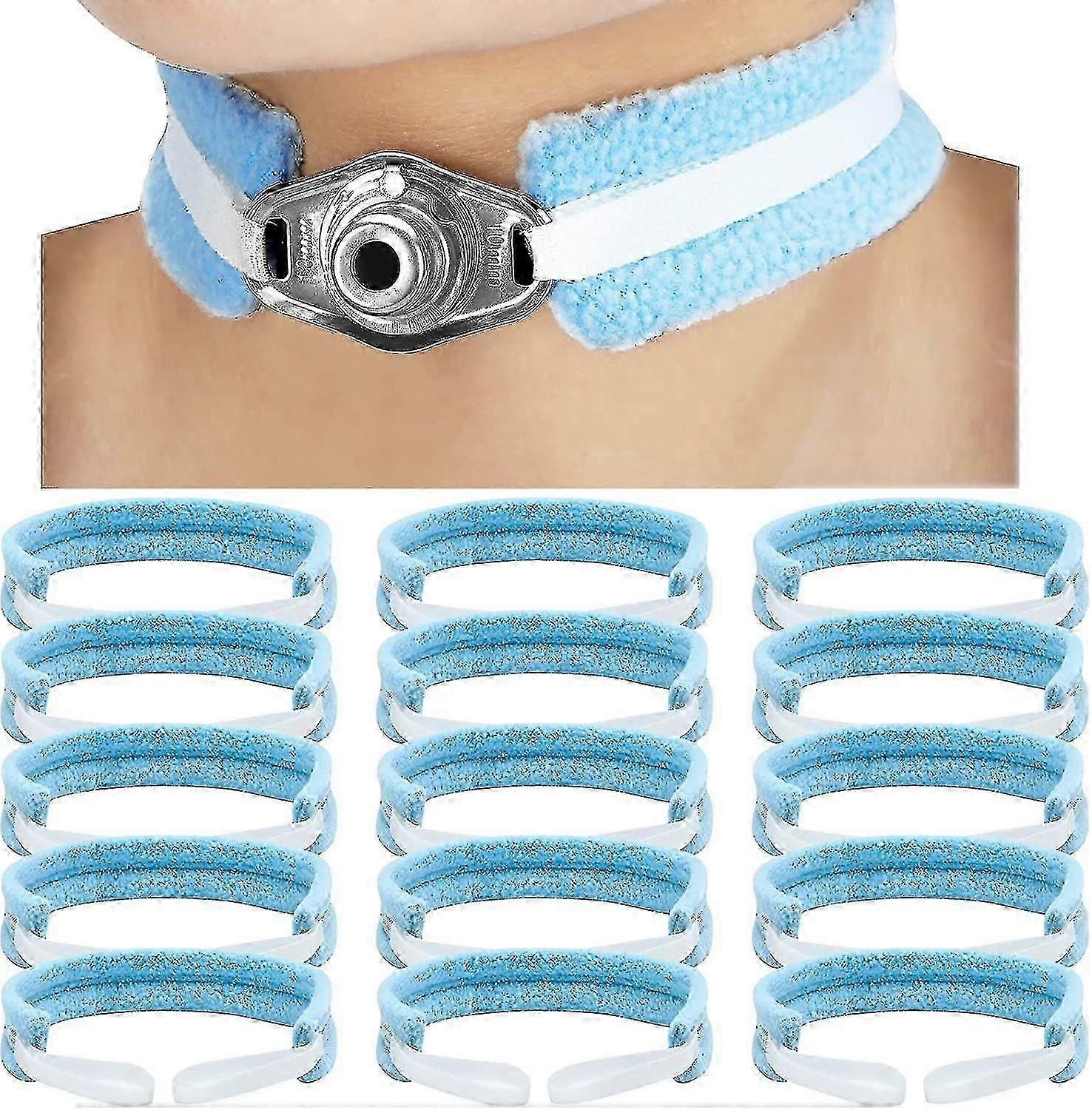 15個の気管切開チューブホルダー調整可能な気管切開用品チューブホルダー男性と女性のためのソフト再利用可能な気管切開ケアキット、ワンサイズはモスに適合します