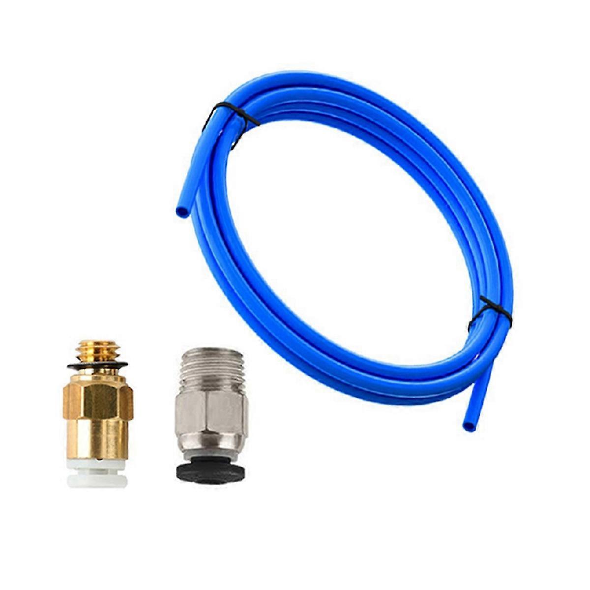 3D Printer Upgrade Kit with KJH04-M6 & PC4-01 Pneumatic Connectors 1M PTFE Tube for 1.75mm Bowden Extruder Blue