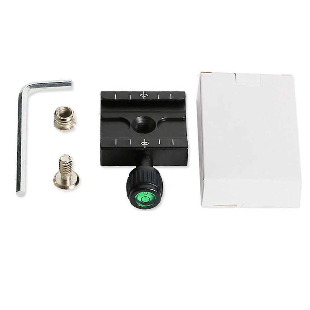50mm Quick Release Plate QR Clamp with 3/8"-1/4" Screw Adapter for Tripod for Head for Arca Style Plate  Black