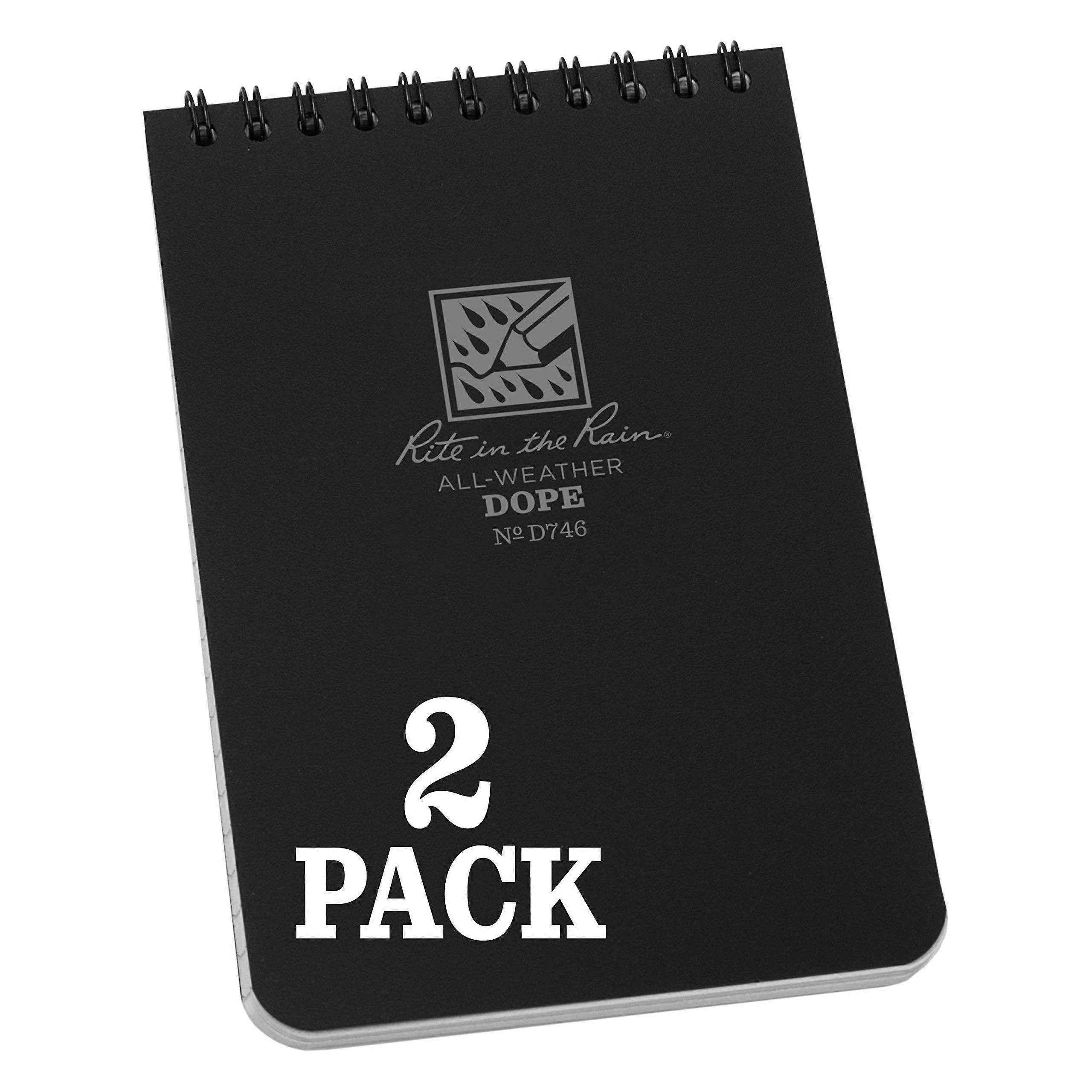 2 Pack Weatherproof Top Spiral Logbook, 4" x 6", Durable Outdoor Notebook for Notes and Field Work