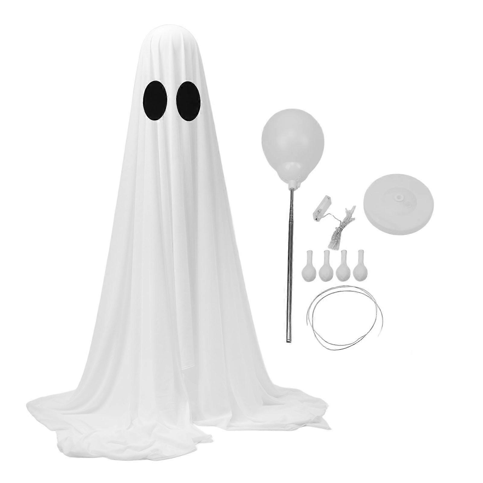 Light Up Ghost DIY Spooky Standing White Cloth Ghost with String Lights Balloons for Holiday Party Home Porch Yard Decoration