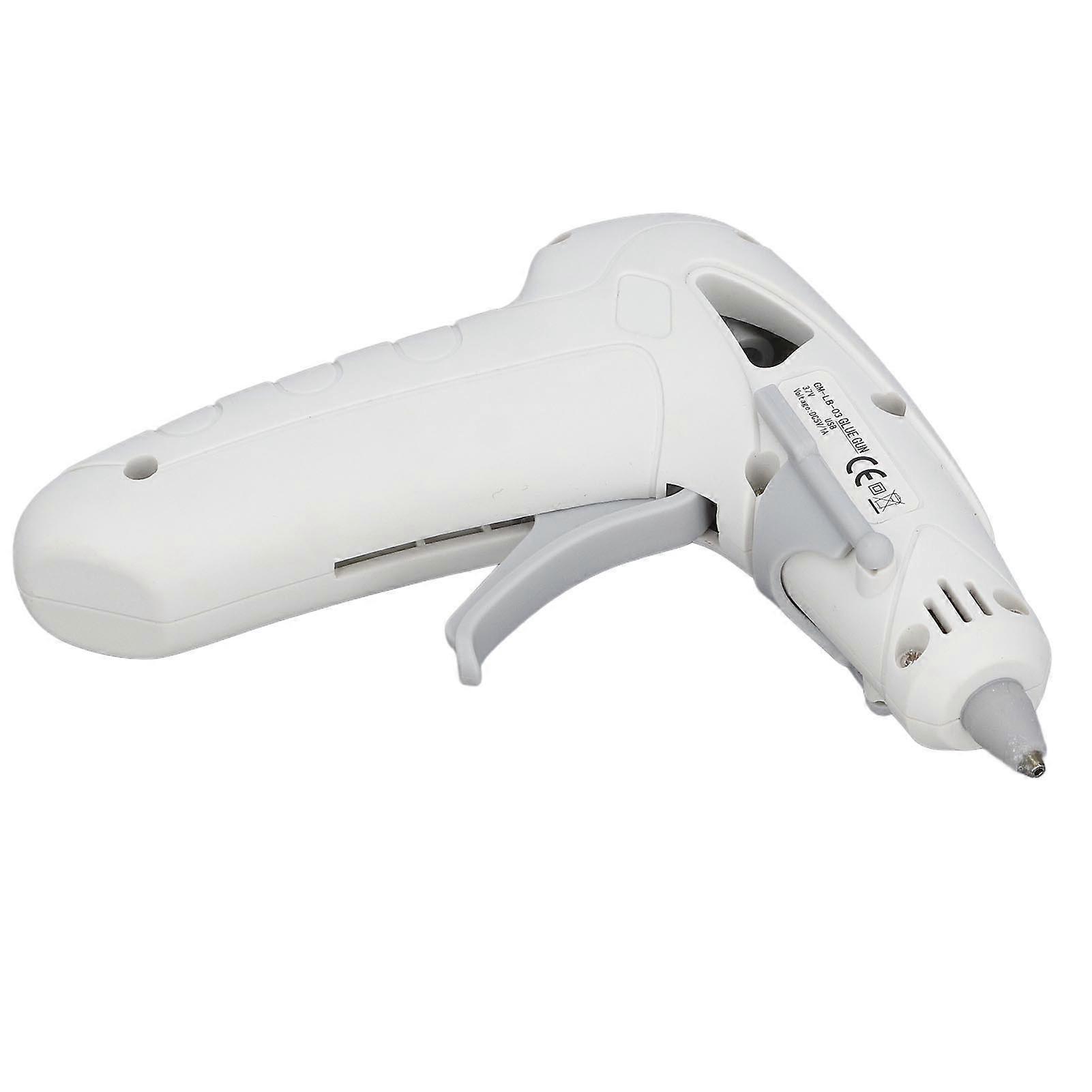 ホットメルトグルーガンUSB充電式コードレスミニホットメルトガン、30PCS粘着バーツールバッグとシリコンパッドホワイト