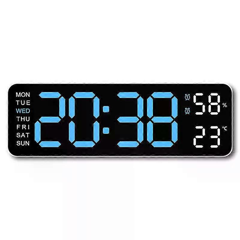 Große digitale Wanduhr Temp Datum Woche Display Fernbedienung Ausschalten Memory Tischuhr Wandmontierte Dual-Alarme LED-Uhren