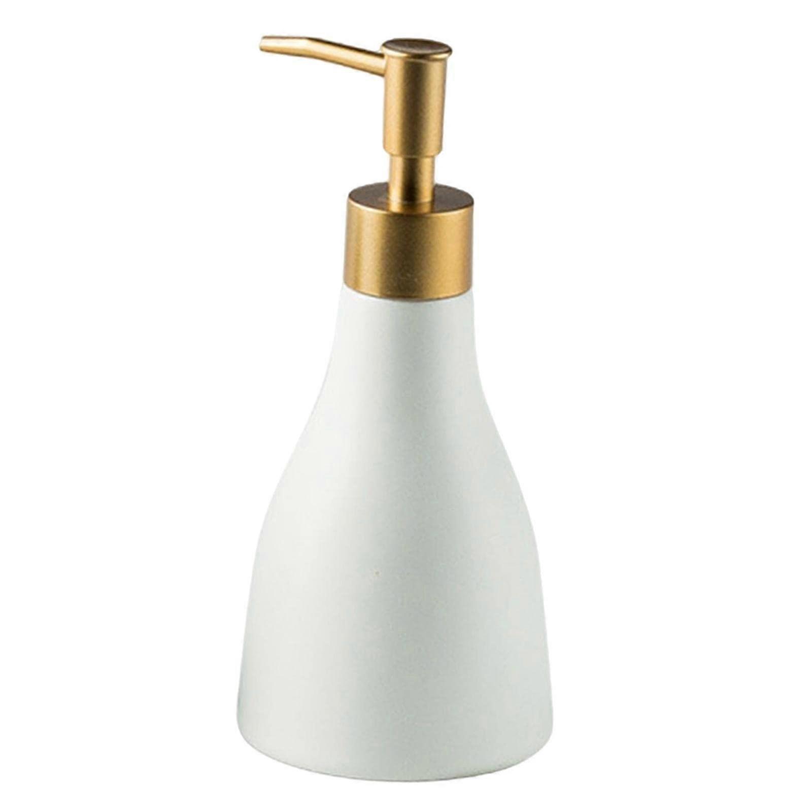 280ml White Hand Soap Dispenser Bottle with Pump, Refillable Bathroom Accessory, 18x8cm Plastic Container