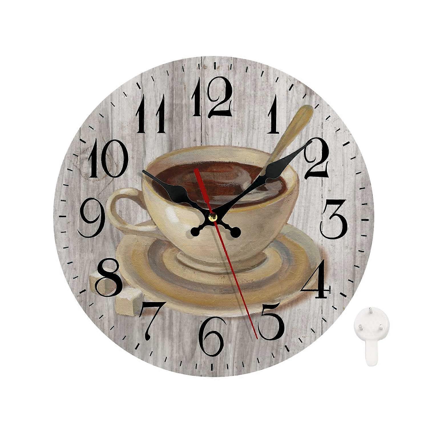Silent Non Ticking Round Decorative Clock for Living Room Kitchen