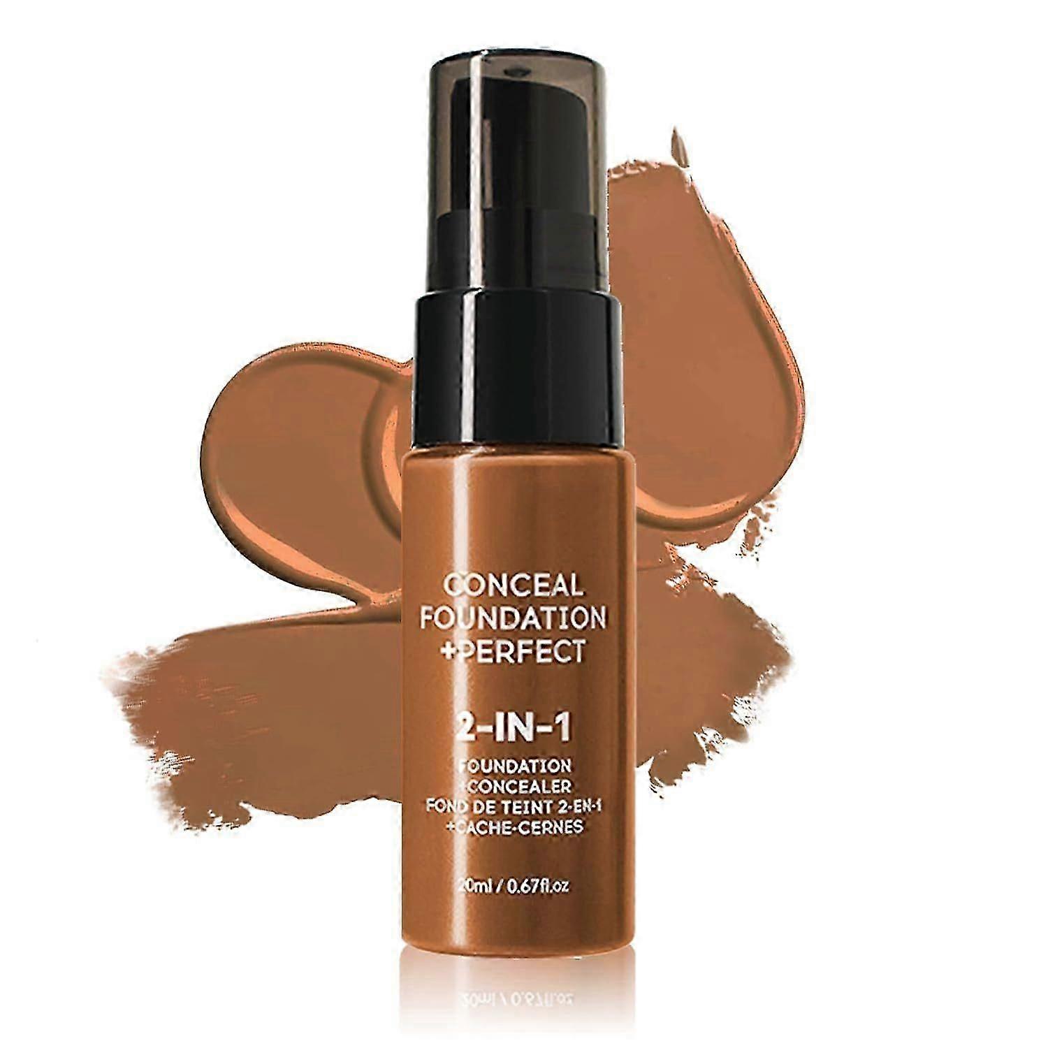 Concealer Full Coverage Foundation for Mature Skin, Oil Control Matte 2 in 1 Concealer Liquid Foundation Makeup Waterproof Base