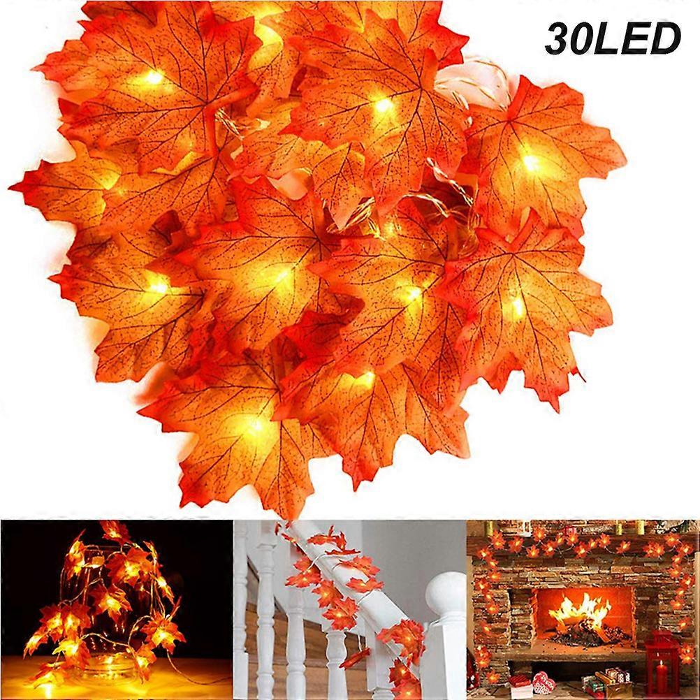 Thanksgiving Decorations Lighted Fall Garland String Lights LED