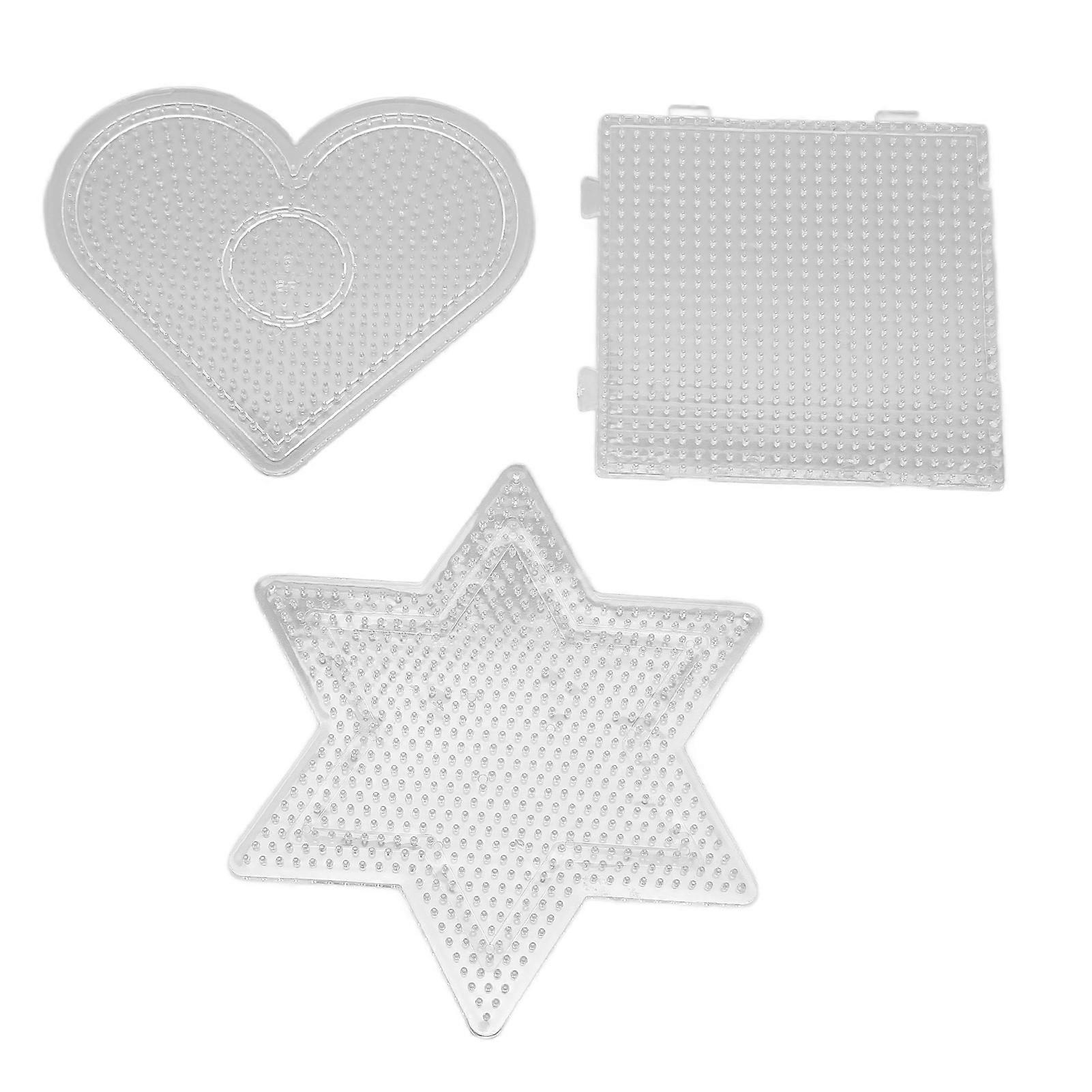 Ironing Beads Kit for Kids 2.6mm 12 Colors Square Heart Transparent Hexagon Plates DIY Beads Craft Toy