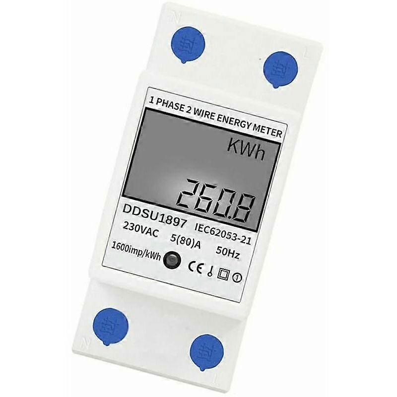 Single Phase Digital Electric Din Rail Power Meter Electricity Meter A Multifunction Two Phase Wire Power Meter