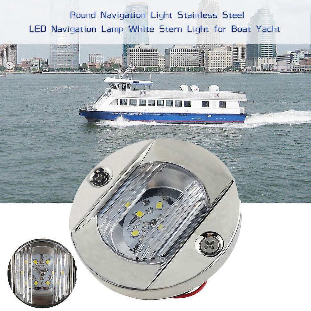 Round navigation light for yacht boat with white LED
