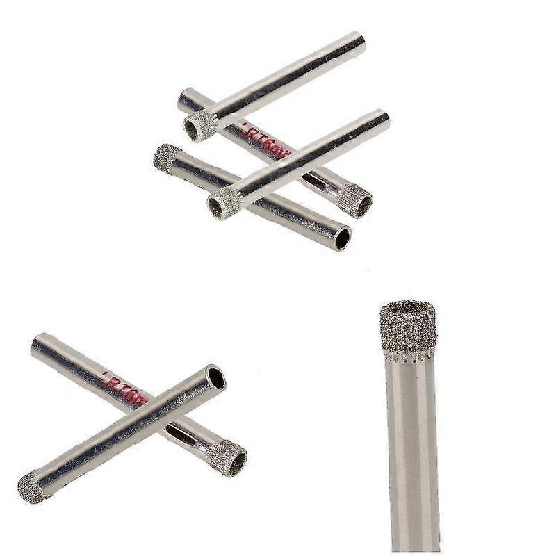 10Pcs 6mm Diamond Coated Drill Bit Tile Ceramic Glass Hole Saws Silver