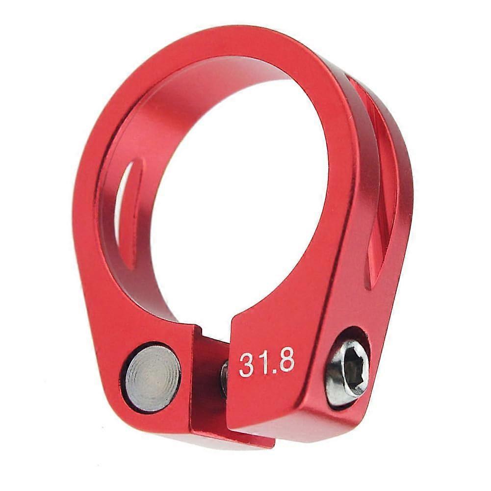 Bicycle Seat Post Clamp 31.8mm 27.2mm Aluminum Alloy Quick Release Compatible with Standard Seatposts Red