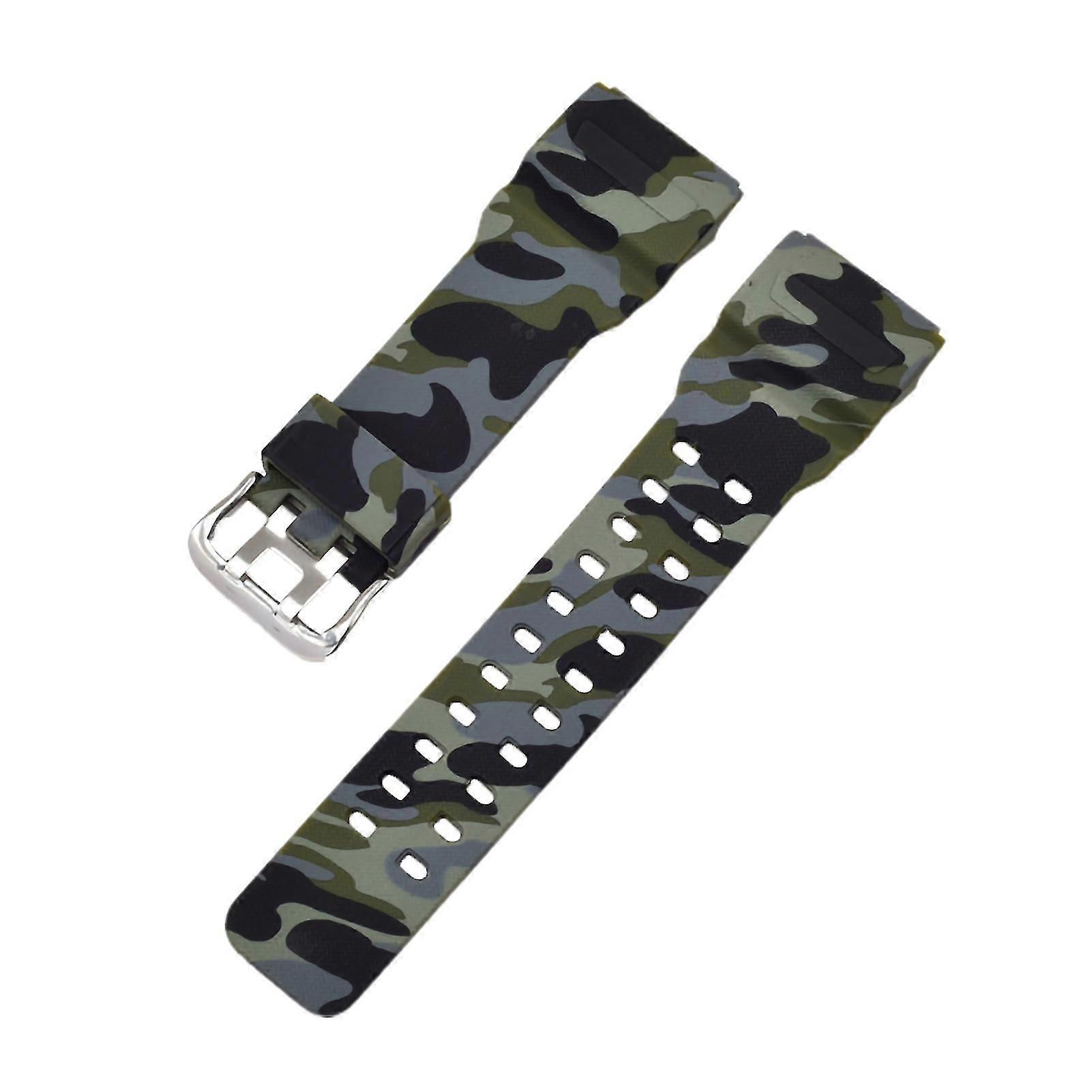 Watch Band pehmeä vedenpitävä naamiointi 28mm miesten urheilu korvaava rannekoruhihna yhteensopiva Casio GG-1000 / GWG-100 / GSG-100 kanssa