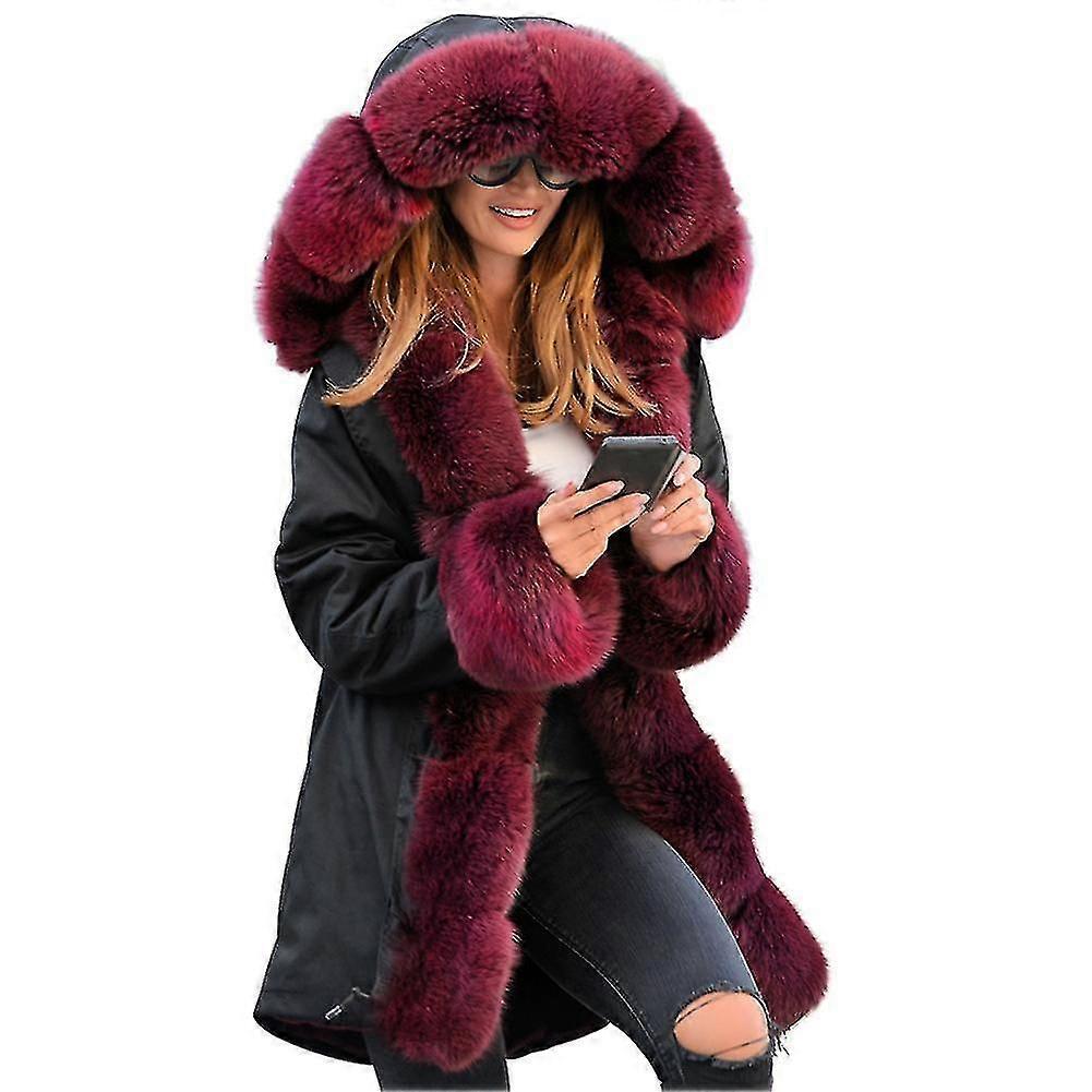 Long Warmth Femme Fourrure Col Manteau Classique