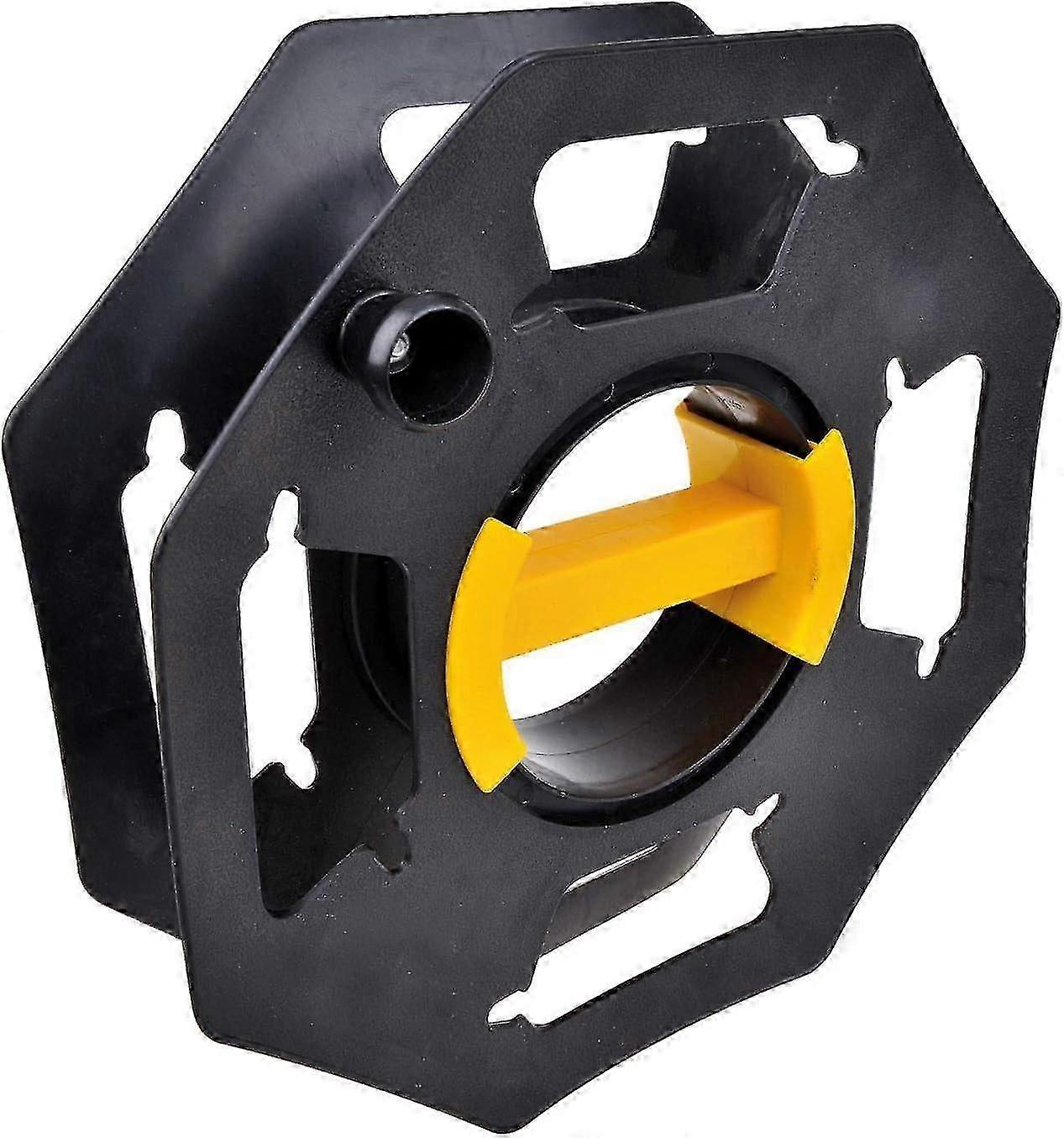 بكرة كابلات كارافان، يدوية، فارغة، للتخييم والاستخدام المنزلي، حتى 25 مترًا من الكابل، بلاستيك، أسود وأصفر