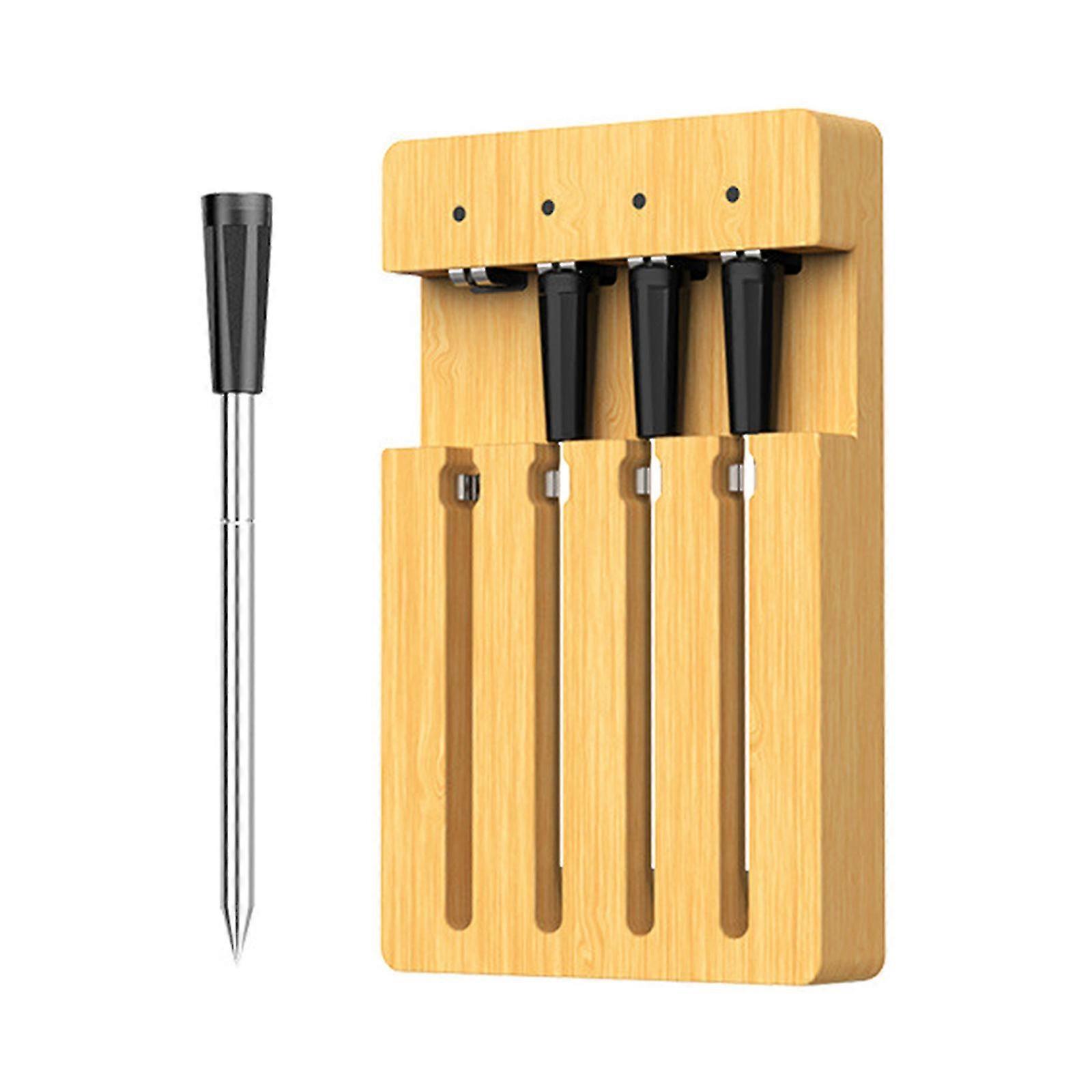 4 Sonde 50m Termometro Per Carne Senza Fili Intelligente A Lungo Raggio Con Bluetooth Per Il Forno Grill Cucina Barbecue Affumicatore Girarrosto fL