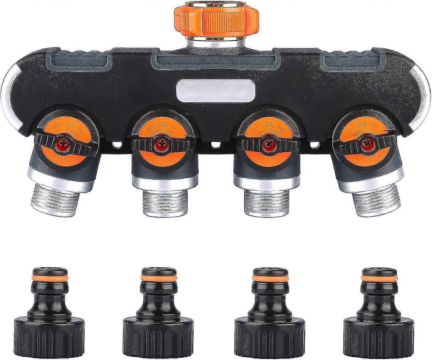 4 Way Distributor, Hose Splitter, Adjustable Lockable Water Flow Distributor for Garden Irrigation 3