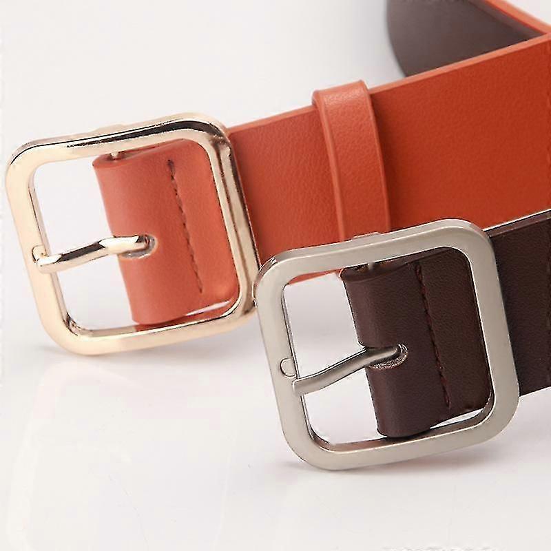 1 vintage simple matching square belt (coffee)