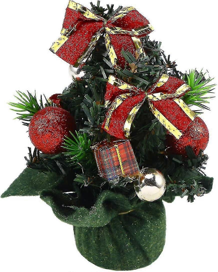 Tabletop Christmas Tree Small Xmas Trees Artificial Fake Christmas Trees With Bow And Glitter Orname