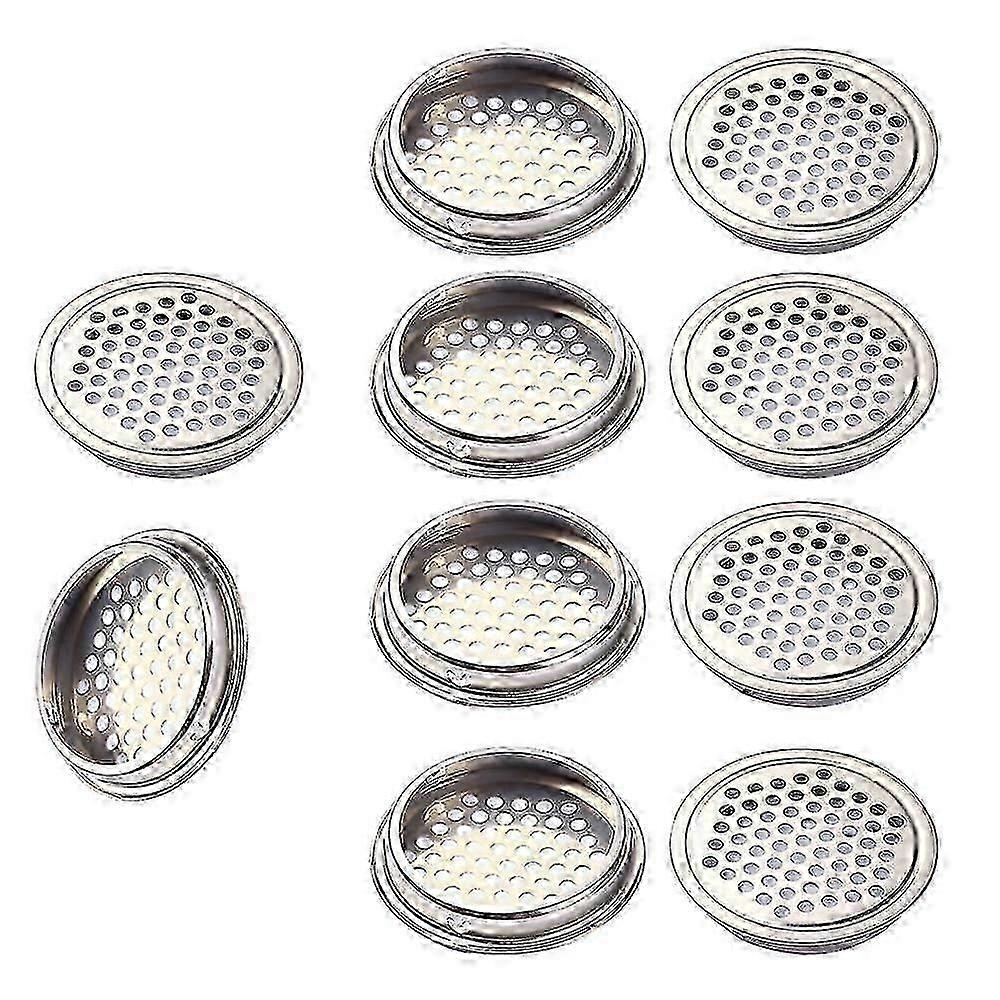 5szt Stal nierdzewna Air Vent Louver, Silver Round Mesh Hole Vent do kuchni, łazienka, szafka