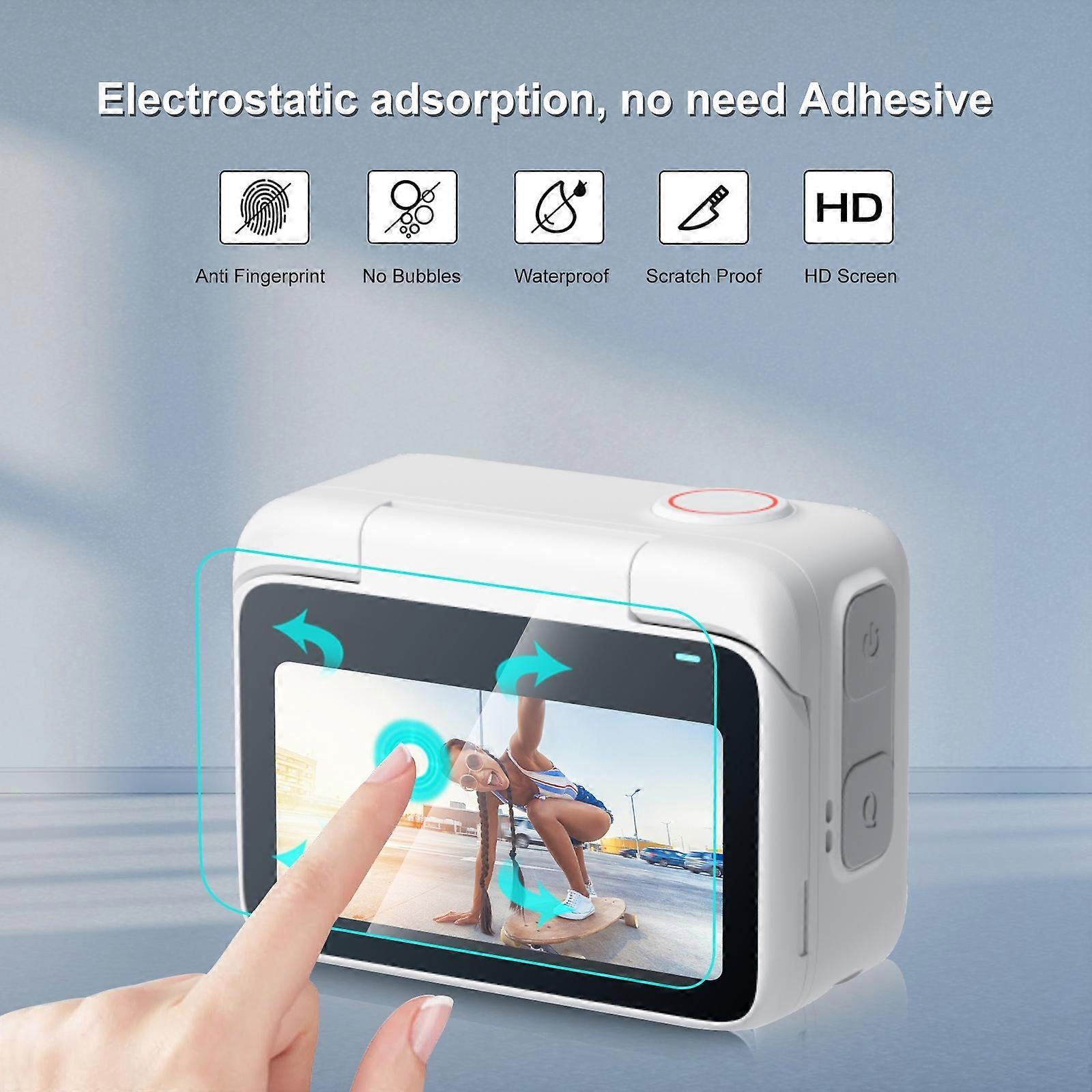 PULUZ 2pcs Screen Protector for Camera Tempered Glass Screen Cover Anti-Scrach Anti-Dust Compatible with Insta360 GO3