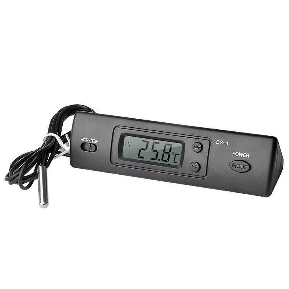1 Autothermometer LCD display C/F clock temperature sensor controller indoor/outdoor thermostat with probe