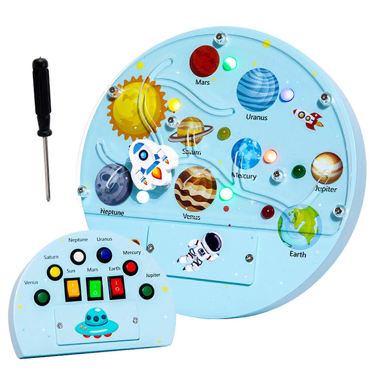Learning Activity Board Toy Cartoon Board Game Early Learning Switch Light Toy Gift for Baby Hands-On Skill Ability