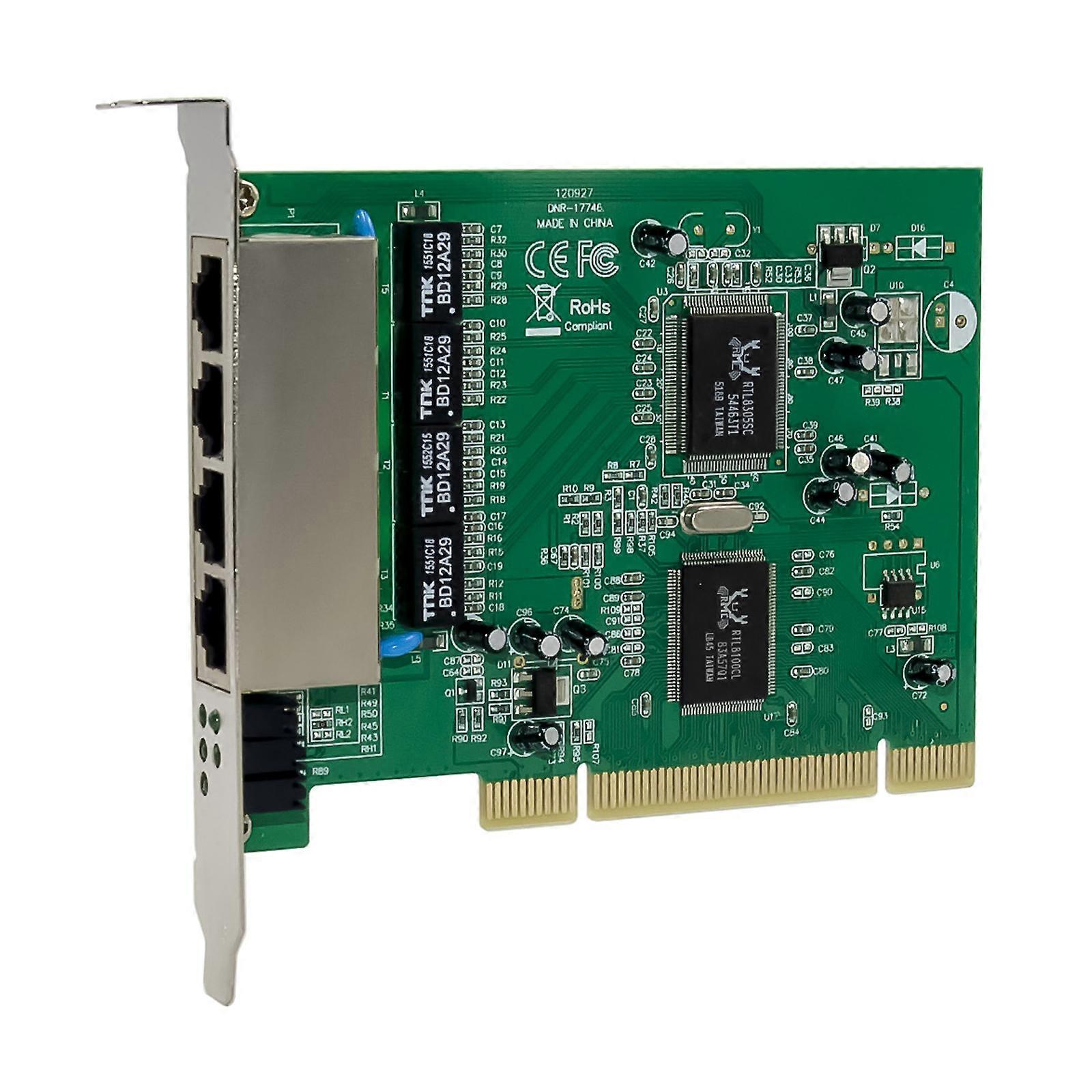 PCI Four-way RJ45 Fast Ethernet Adapter Board 100M PCI LAN Switch Board for Desktop Computer