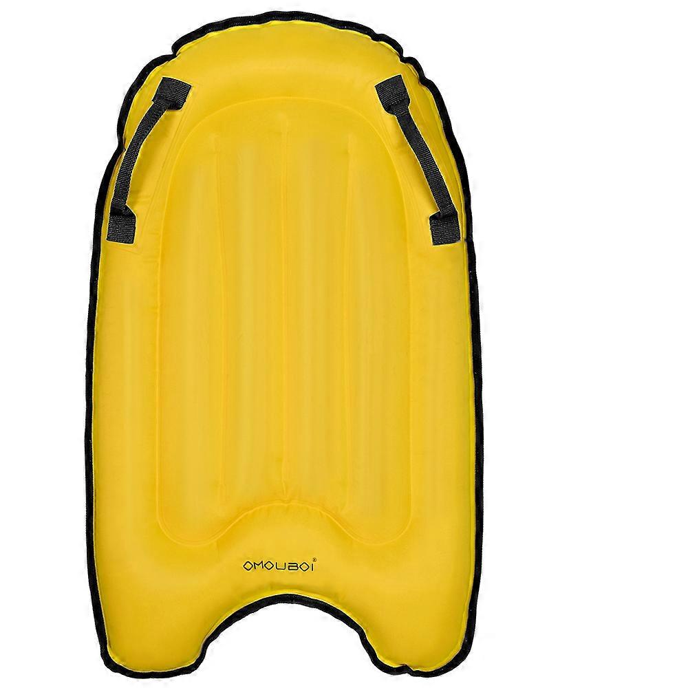 Inflatable Floating Lounger Yellow Lightweight Waterproof Durable PVC Comfortable Design Portable for Beach Pool Relaxatio